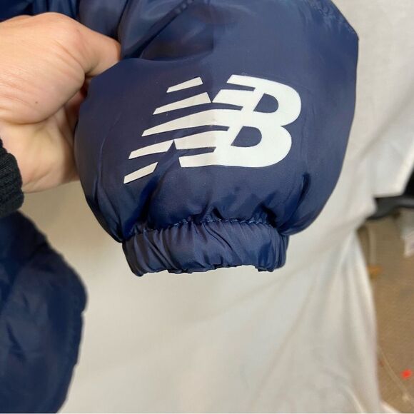 Brand New With Tags New Balance Hooded‎ Navy Puffer Tech Jacket Size 2XL - Picture 9 of 12